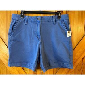 Land 'N Sea Womens Periwinkle Chino Shorts Front Back Pockets Size 10 (8988)